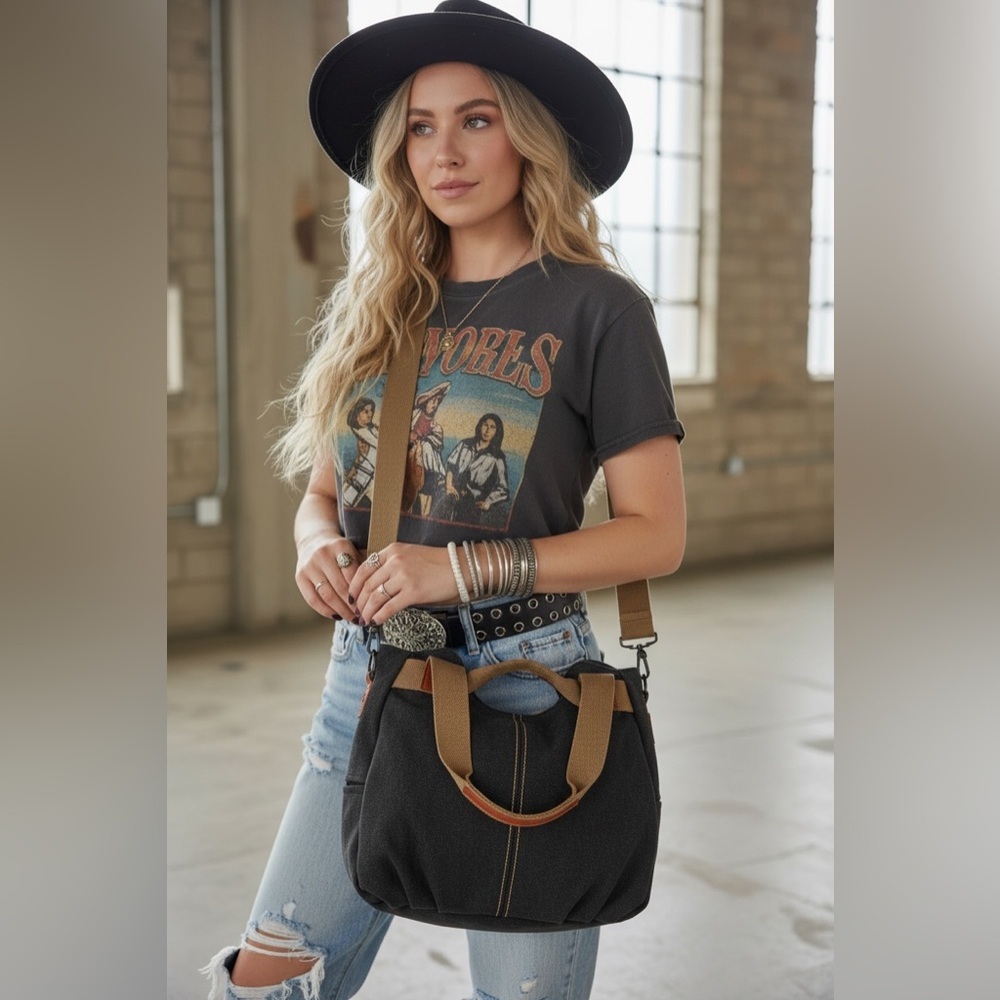 NWT Retro Canvas Crossbody Bag Purse Handbag